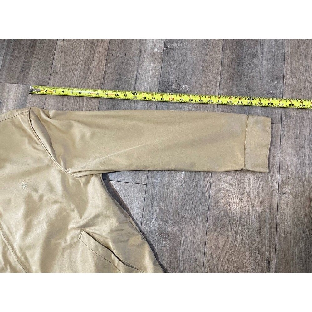 Polo Ralph Lauren Europe Bi Swing Mens XL Tan Pony Logo Leather Trim Jacket Rare - Picture 6 of 15